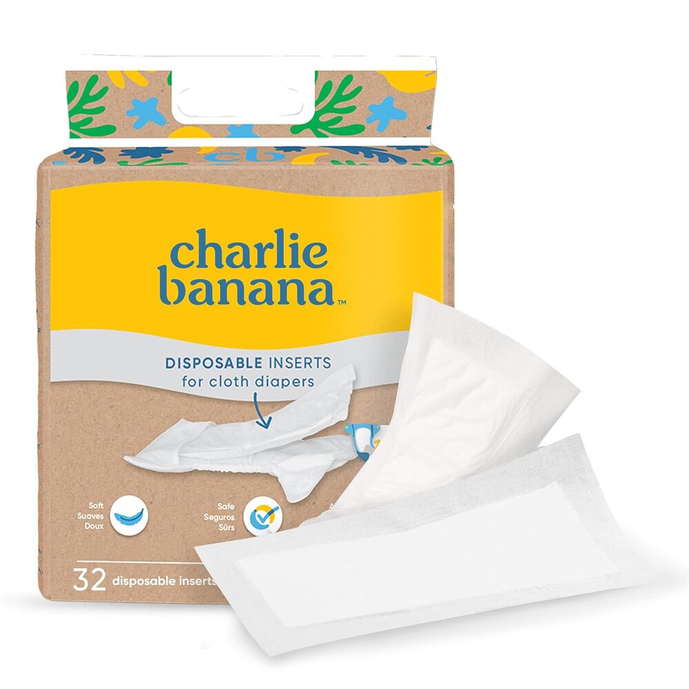 Charlie Banana Disposable Inserts for Cloth Diapers 32 Count - NEW